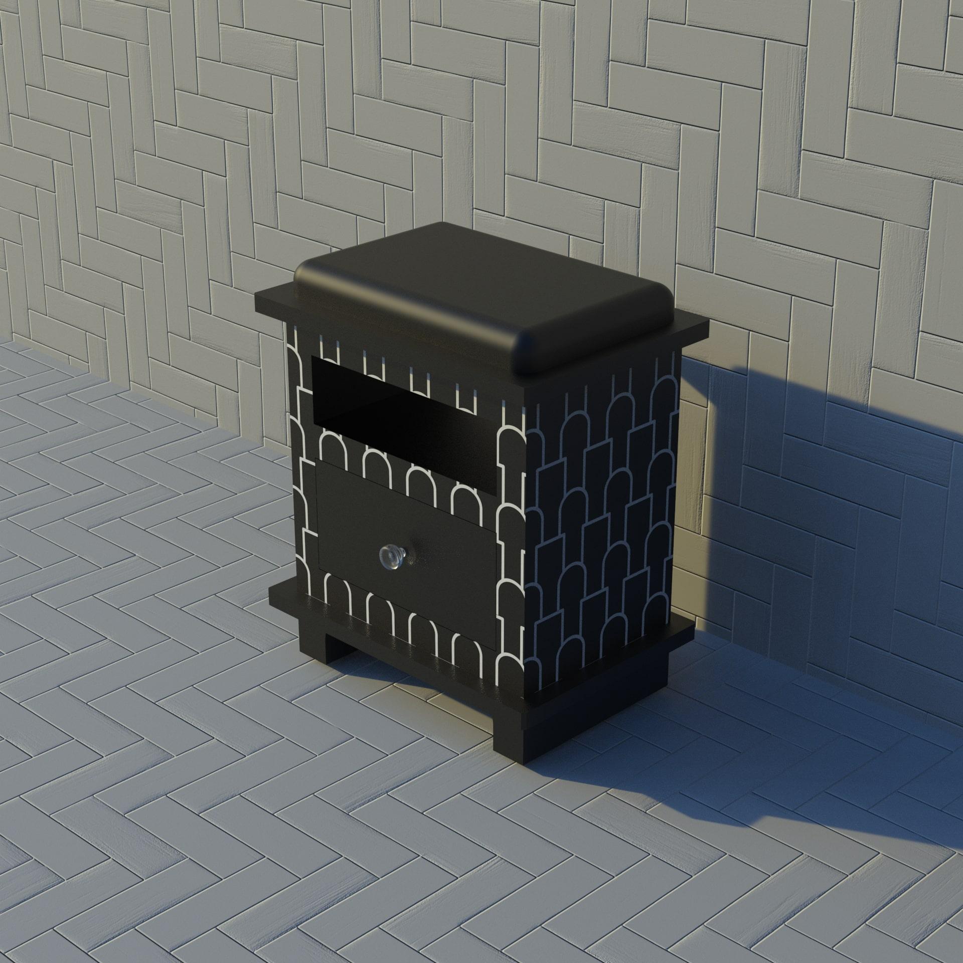 Contemporary Mush Inspired Black Night Stand, Side Table by Artisanal For Sale