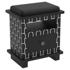 Mush Inspired Black Night Stand, Side Table by Artisanal