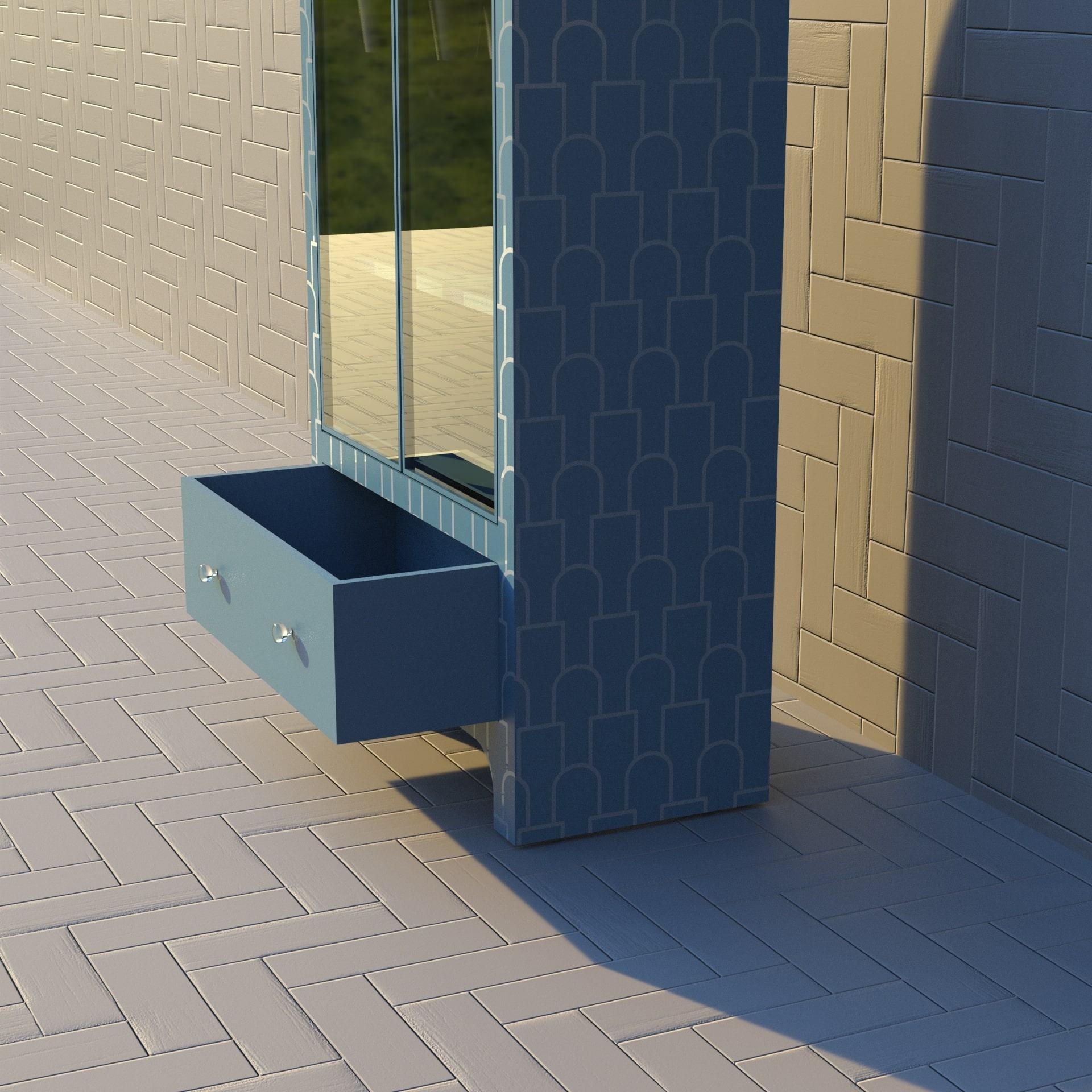 Contemporary Mush Inspired Blue Bar Cabinet by Artisanal For Sale