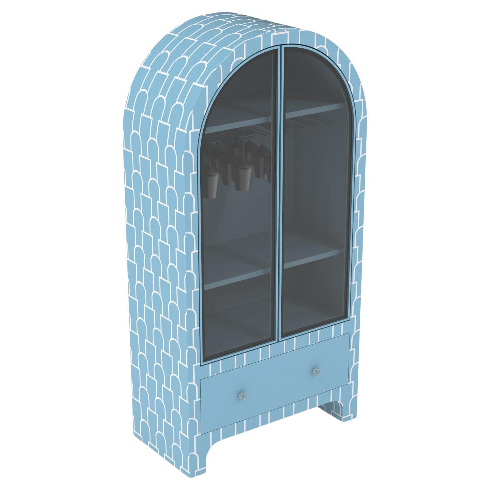 Meuble de bar bleu inspiré de la champignon par Artisanal