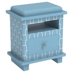 Mush Inspired Blue Night Stand, Side Table by Artisanal