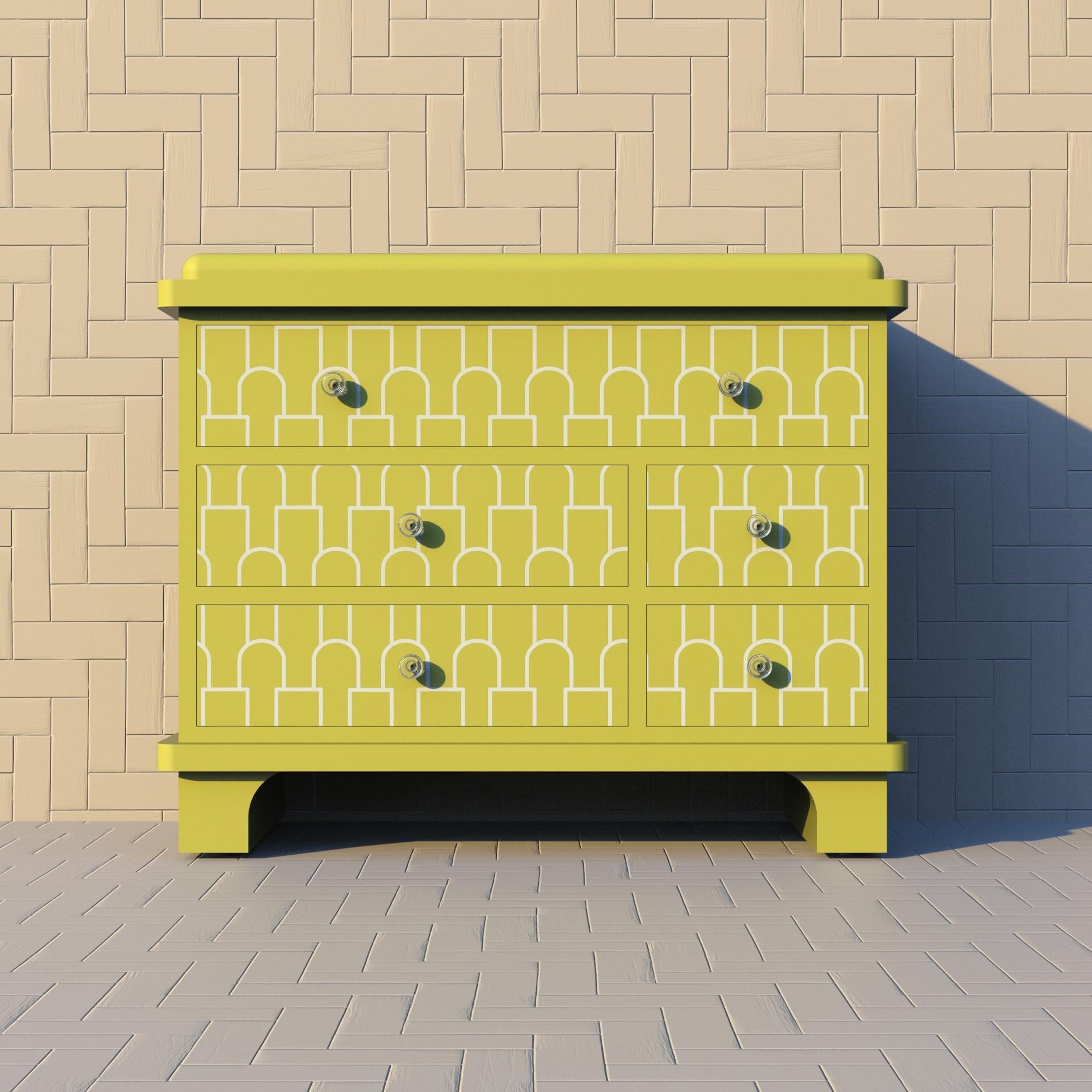 XXI secolo e contemporaneo Cassettiera giallo limone ispirata a Mush di Artisanal in vendita