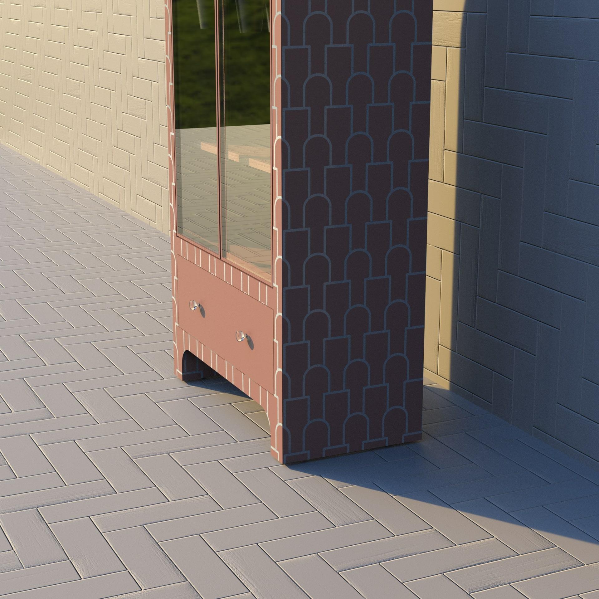Mush Inspired Pink Bar Cabinet by Artisanal In New Condition For Sale In New York, NY