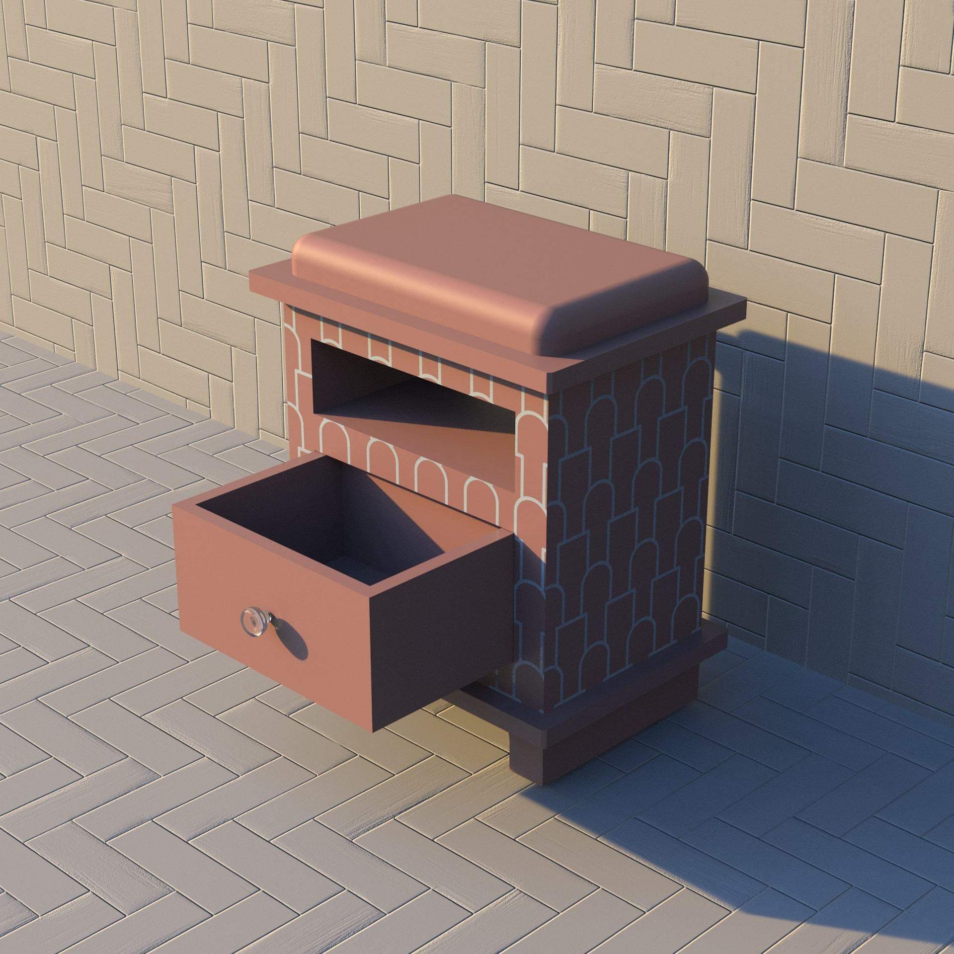Mush Inspired Pink Night Stand, Side Table by Artisanal In New Condition For Sale In New York, NY