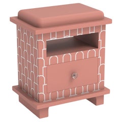 Mush Inspired Pink Night Stand, Side Table by Artisanal