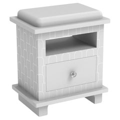 Mush Inspired White Night Stand, Side Table by Artisanal