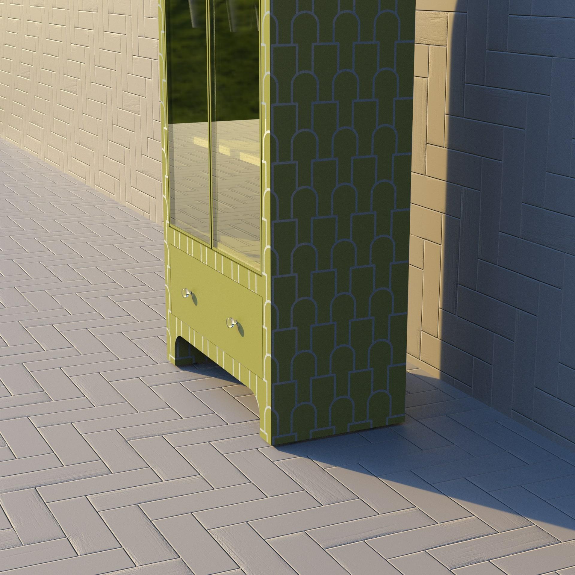 Mush Inspired Yellow Lemon Bar Cabinet by Artisanal In New Condition For Sale In New York, NY
