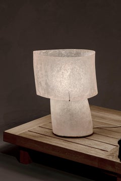 "Mush" Lamp Fibreglass Shade and Polished Stainless Steel Frame