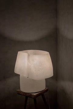 "Mush" Lamp Fibreglass Shade and Polished Stainless Steel Frame