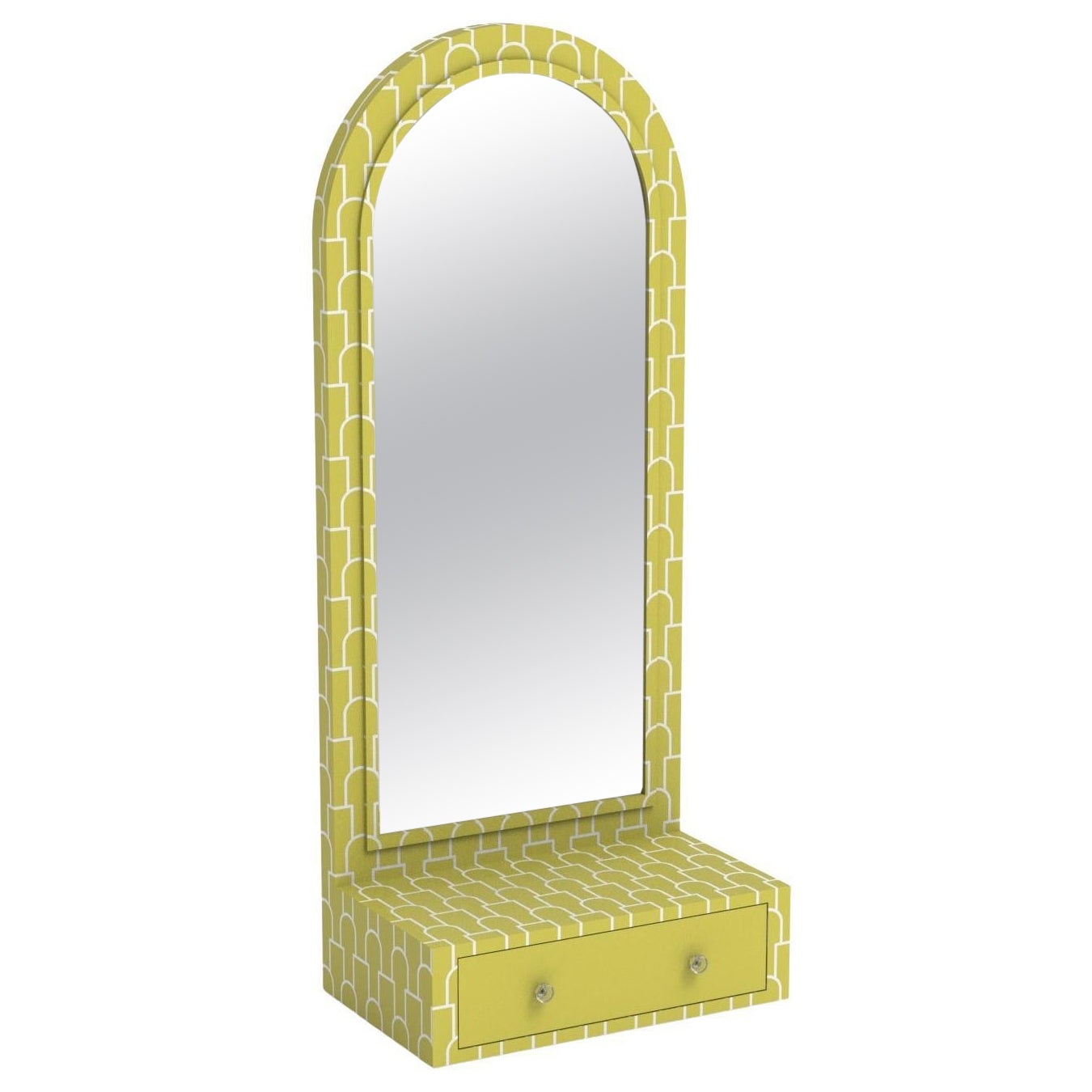 Espejo de Pie con Cajón Amarillo Limón Mush en venta