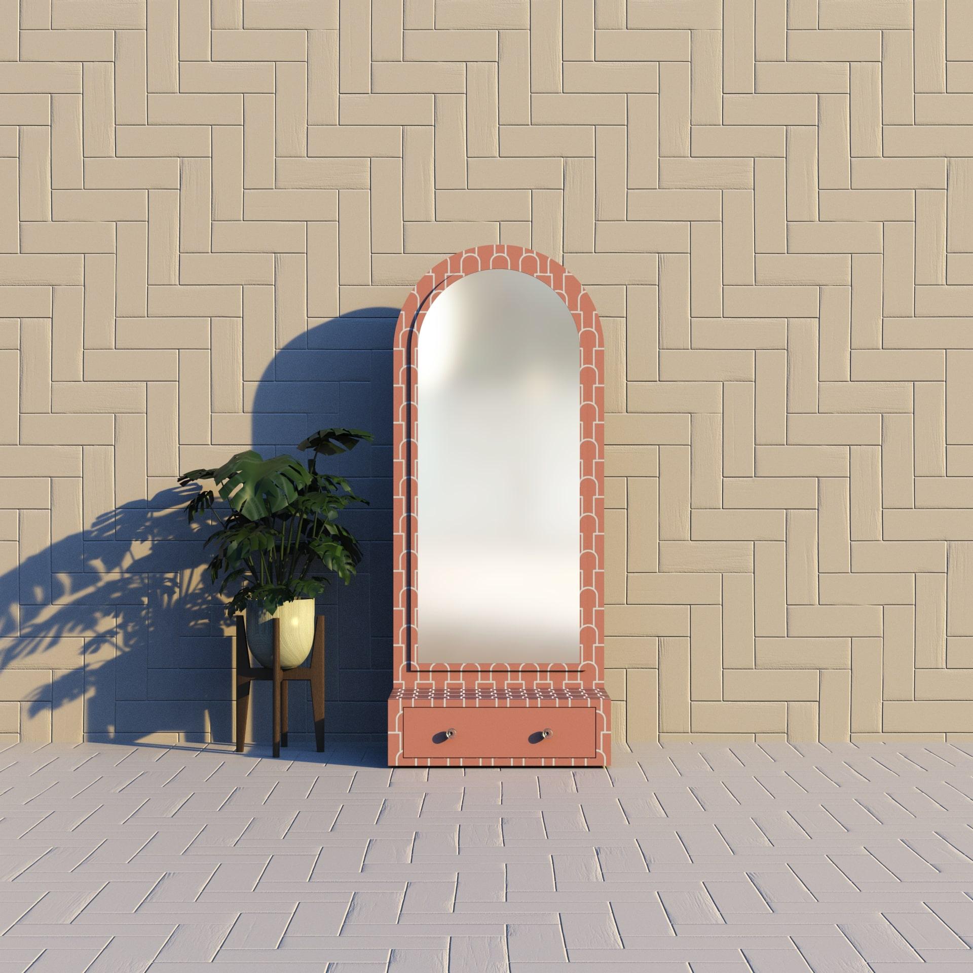Eleva il tuo A Space con un'Eleganza senza tempo
Ti presentiamo il Mush Collective Mirror, uno specchio da terra rosa con un cassetto sul fondo. Ispirato ai delicati disegni dei funghi, questo specchio presenta un design intricato che aggiunge un