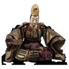 Poupée guerrier assise Musha-Ningyo représentant Toyotomi Hideyoshi