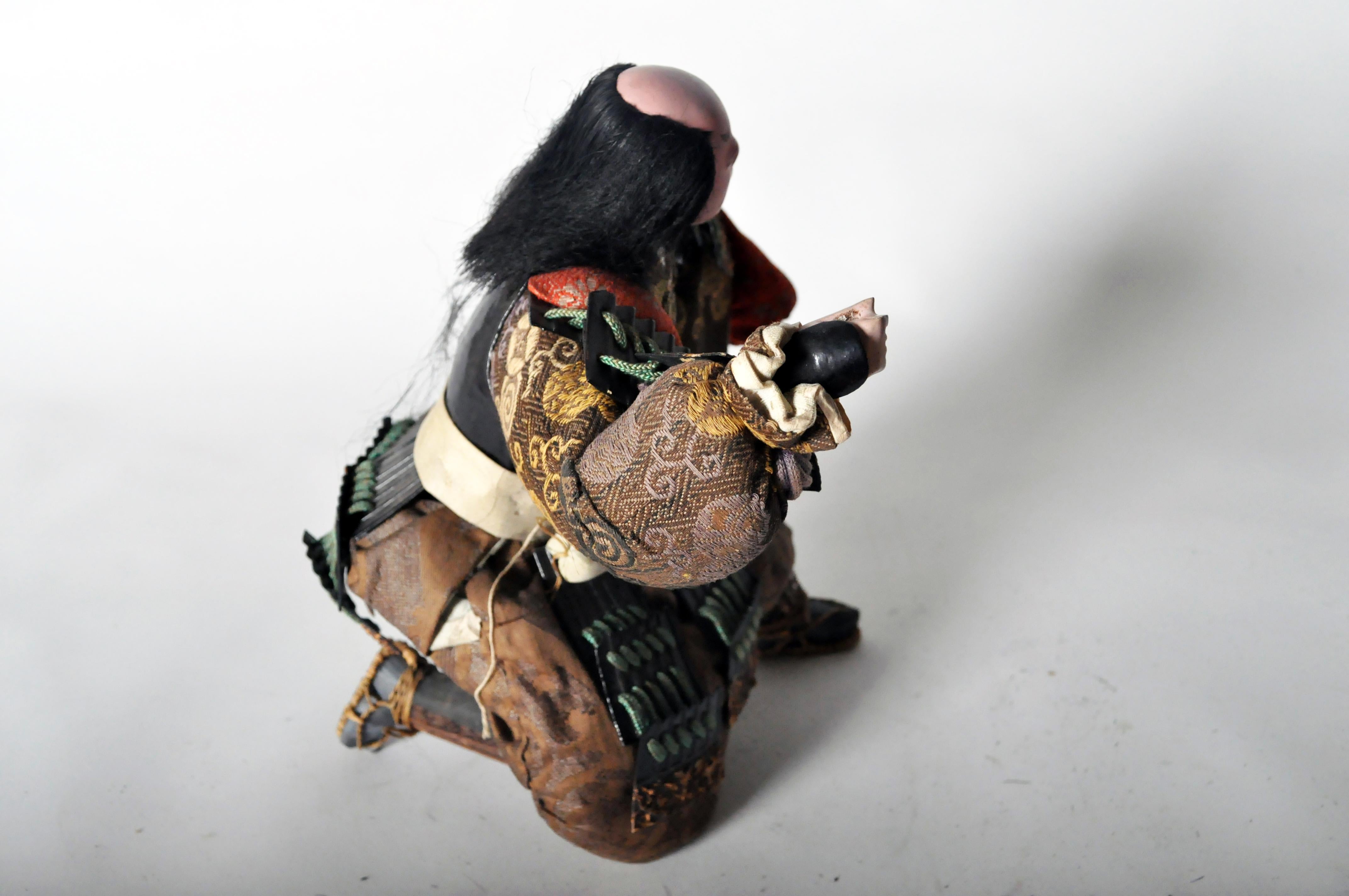 Musha Samurai Warrior Figure, circa 1850 In Good Condition In Chicago, IL