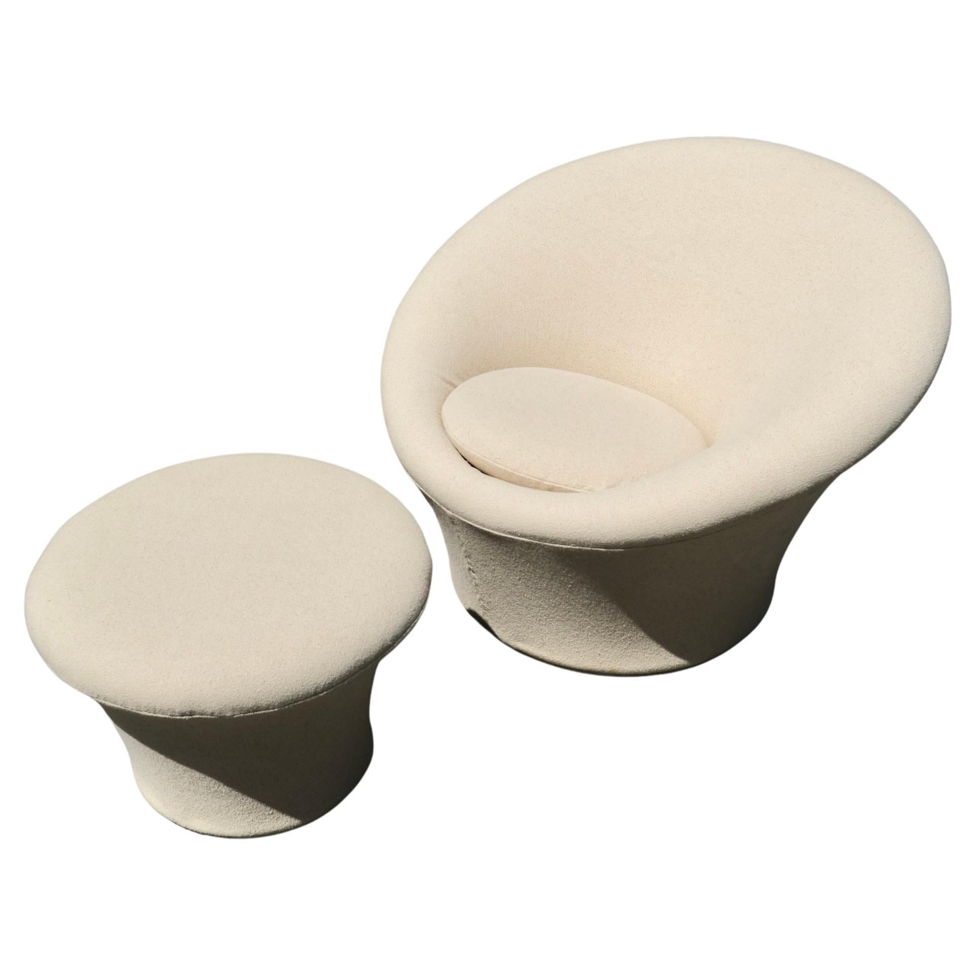 Poltrona e pouf a fungo di Pierre Paulin per Artifact, 1960 in vendita