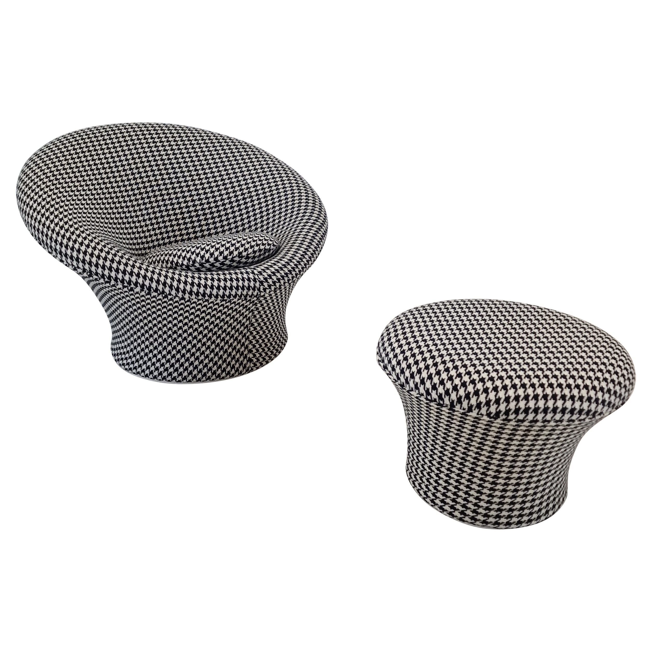 Sillón y otomana seta de Pierre Paulin para Artifort, años 60
