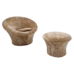 Sillón y otomana seta de Pierre Paulin para Artifort, años 60