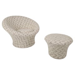 Sillón y otomana seta de Pierre Paulin para Artifort, años 60