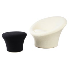 Mushroom Armchair and Ottoman by Pierre Paulin for Artifort in Bouclette