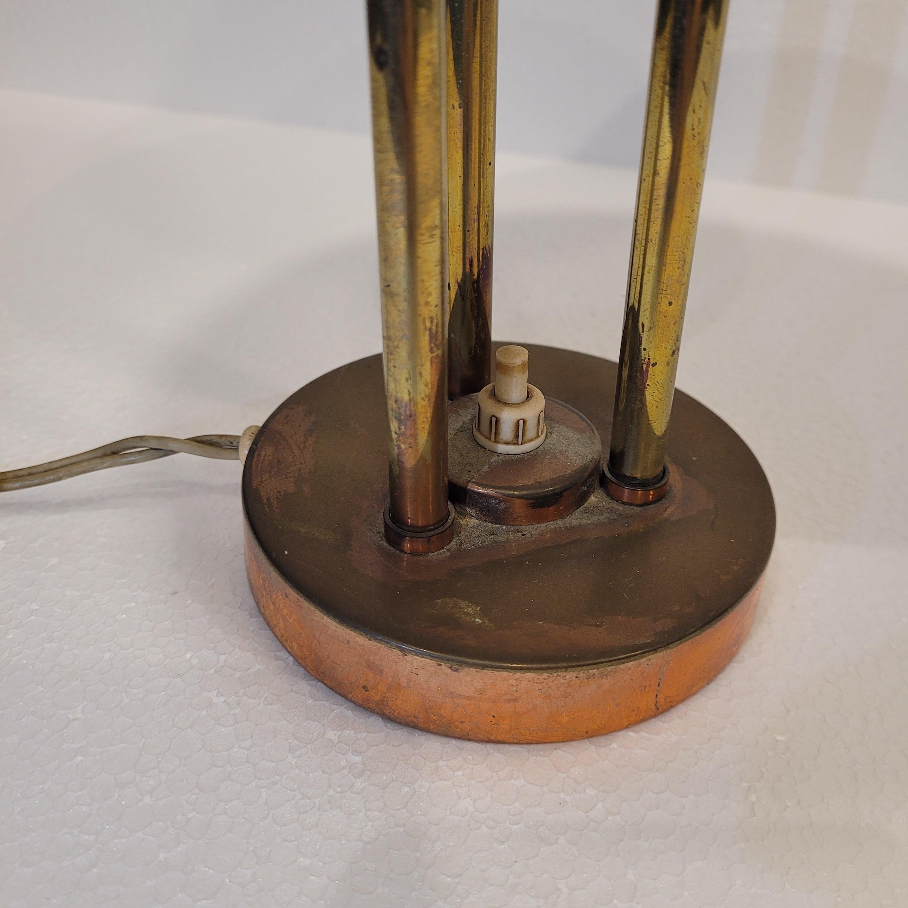 Lámpara de mesa Art Déco seta, francesa, latón dorado, Claude-Paz Et Silva, Art Déco en venta 5