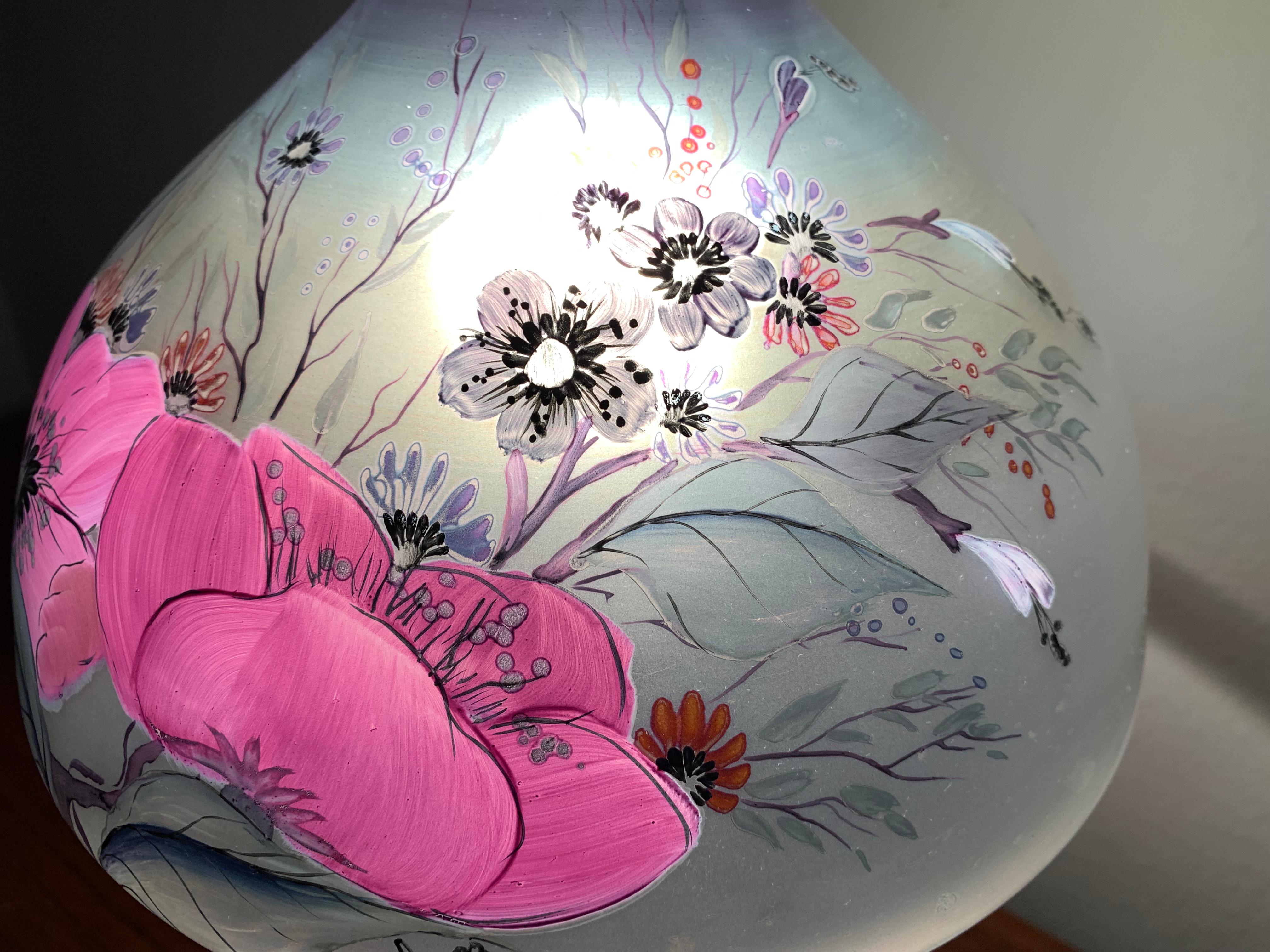 Mushroom Art Glass Table Lamp For Sale 5