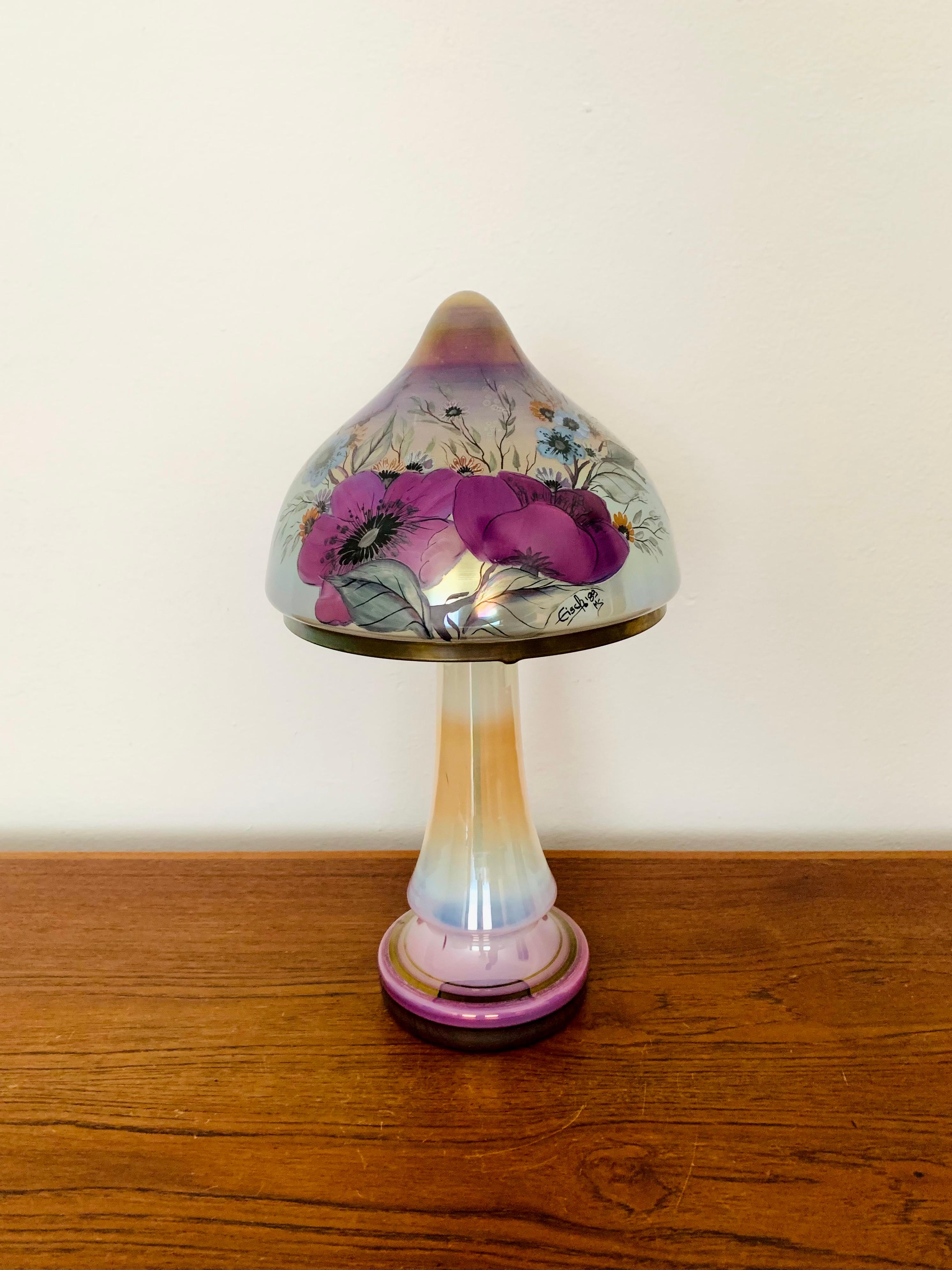 Mid-Century Modern Mushroom Art Glass Table Lamp For Sale