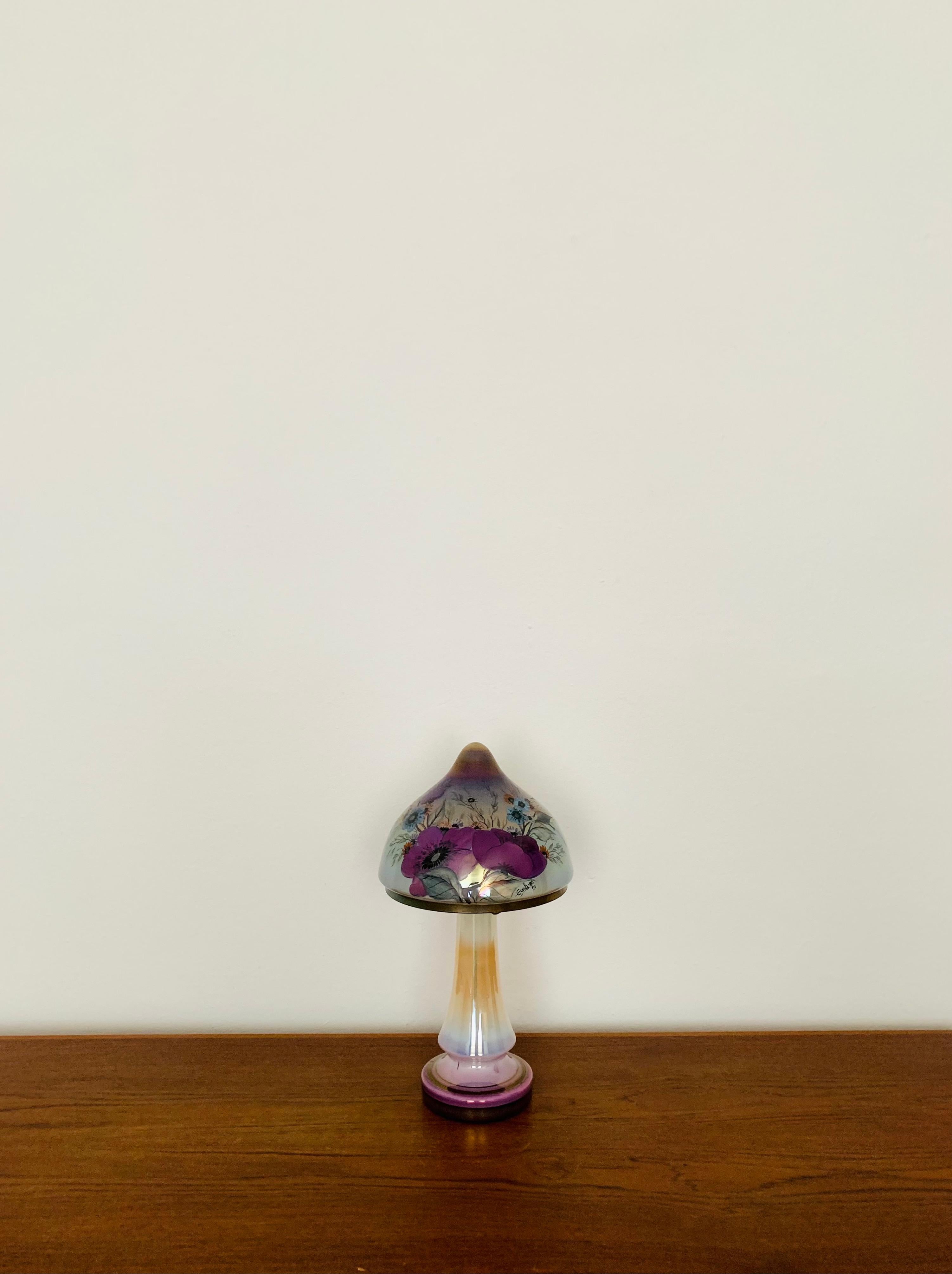 German Mushroom Art Glass Table Lamp For Sale