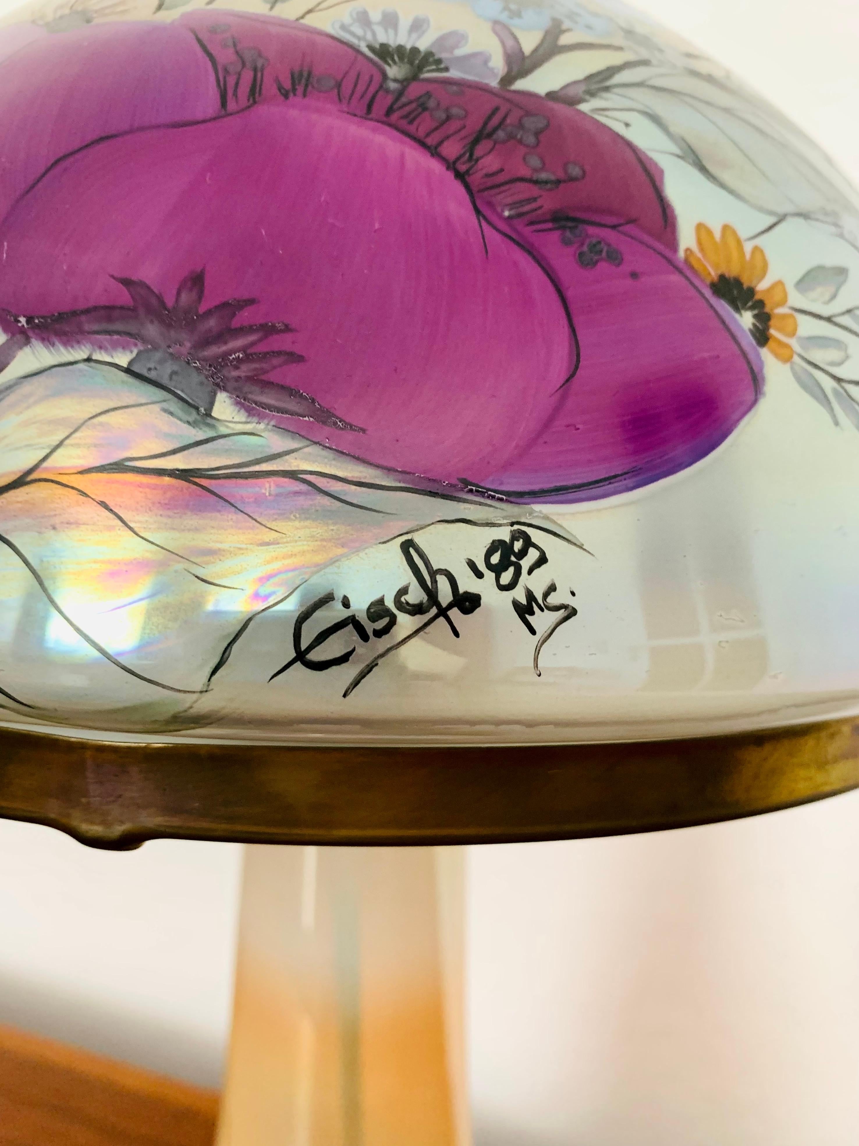 Fin du 20e siècle Lampe de table en verre d'art champignon en vente