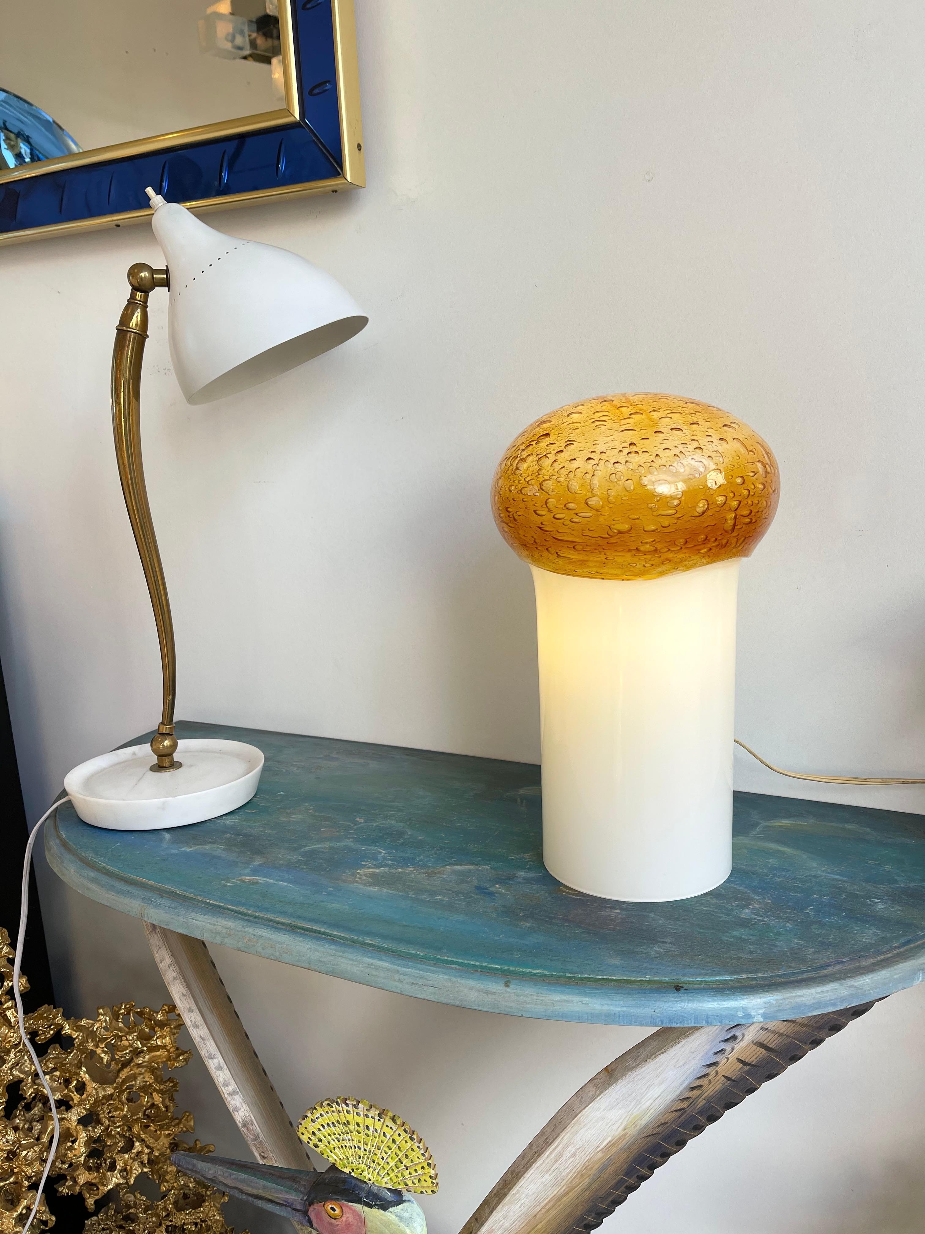 Mid-Century Modern Mushroom Bubble Murano Glass Lamp, Italy, 1970s For Sale