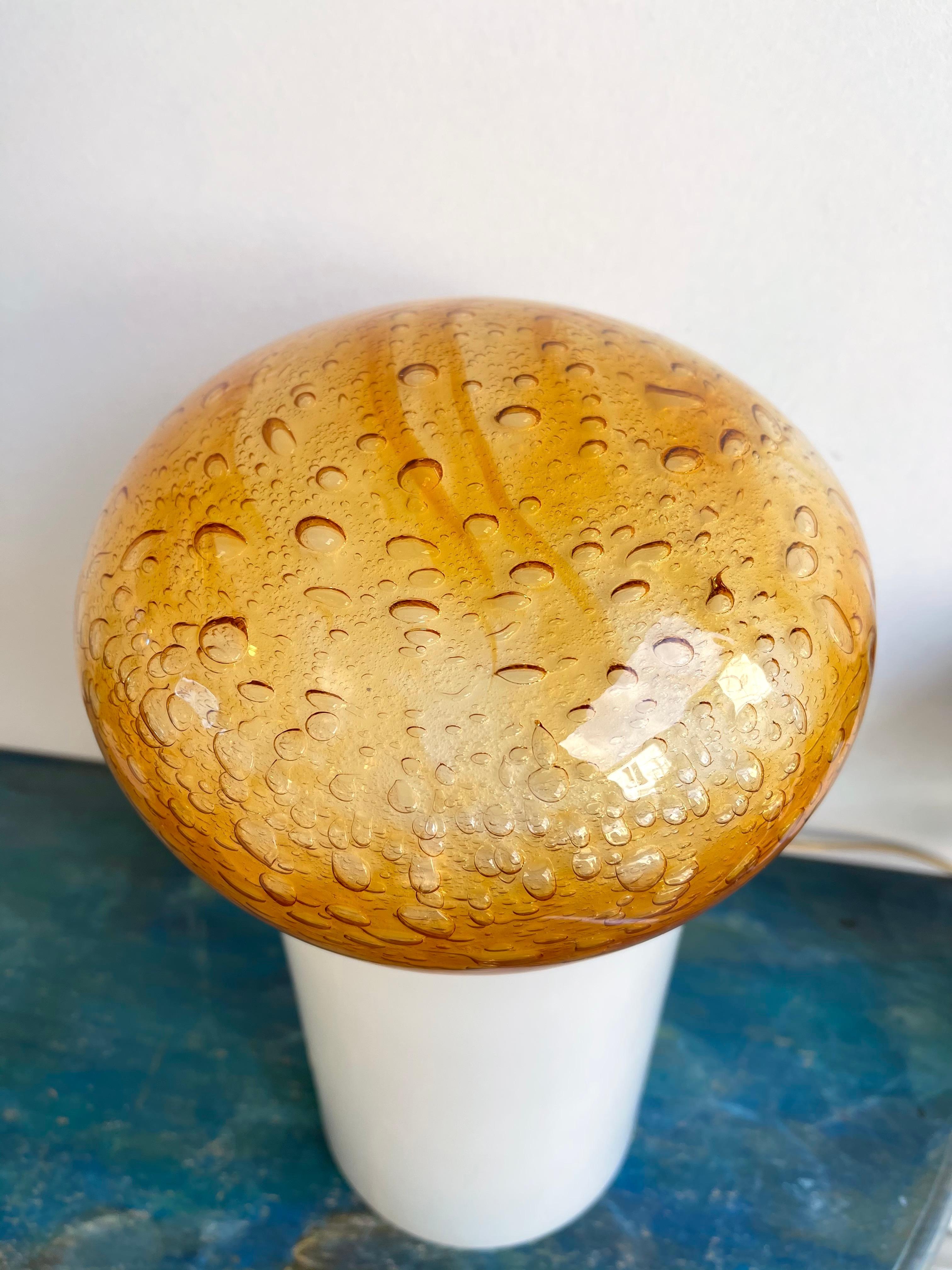 Mushroom Bubble Murano Glass Lamp, Italy, 1970s In Good Condition For Sale In SAINT-OUEN, FR