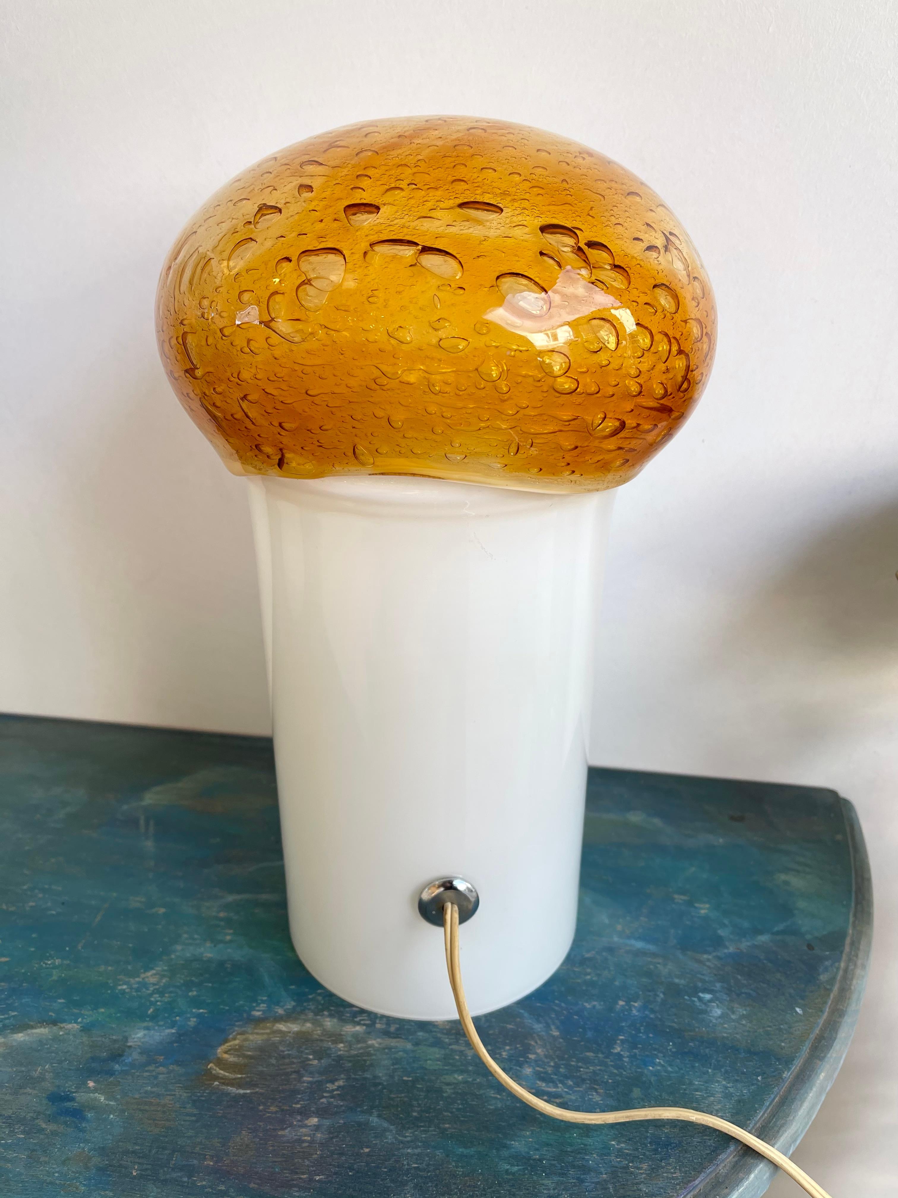 Late 20th Century Mushroom Bubble Murano Glass Lamp, Italy, 1970s For Sale