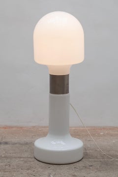 Mushroom Carlo Nason for Mazzega Murano Italy 1963 Opal Glass Floorlamp