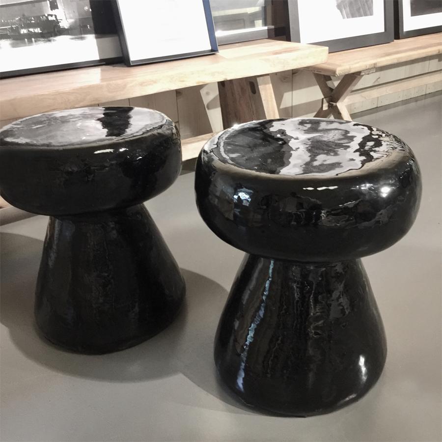 black ceramic stool