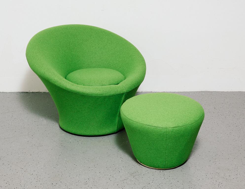 Mid-Century Modern Mushroom Chair and Stool by Pierre Paulin for Artifort