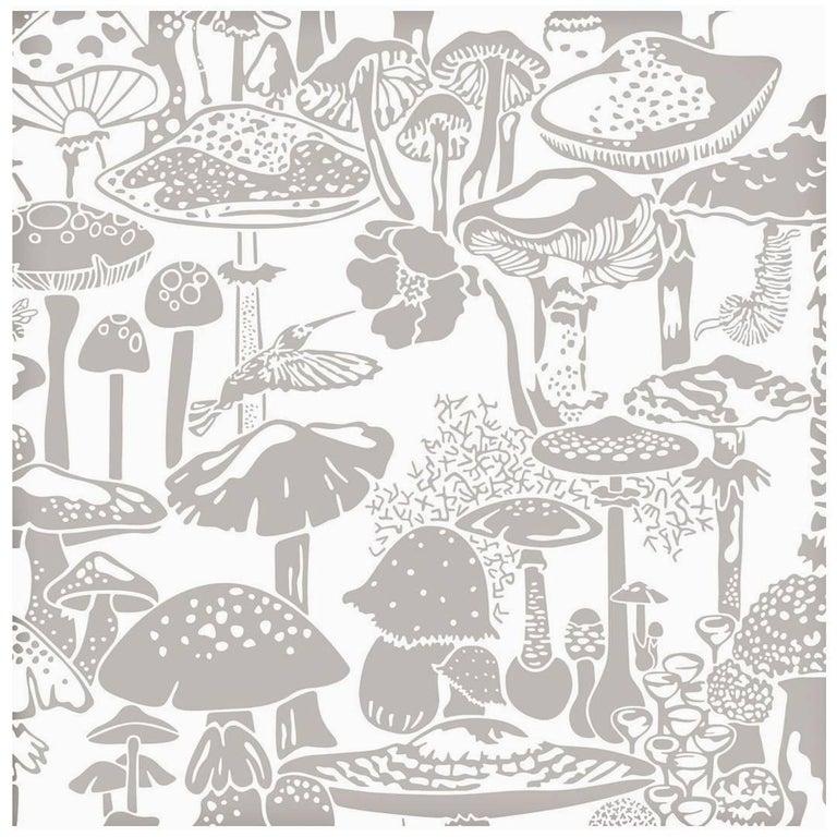 black and white mushroom drawing