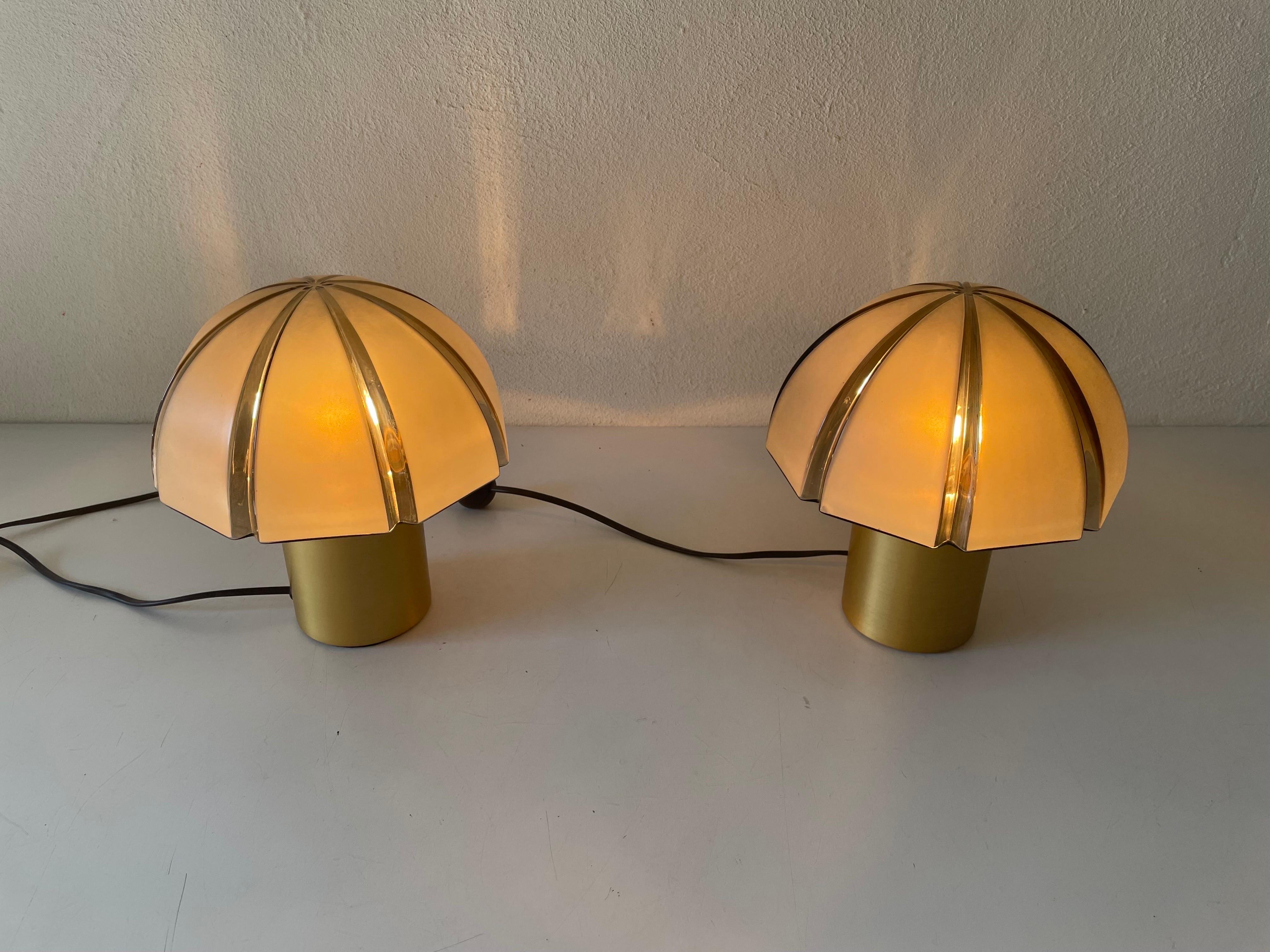 Paire de lampes de table rares Mushroom Design de Peill & Putzler, Allemagne, années 1960 en vente 3
