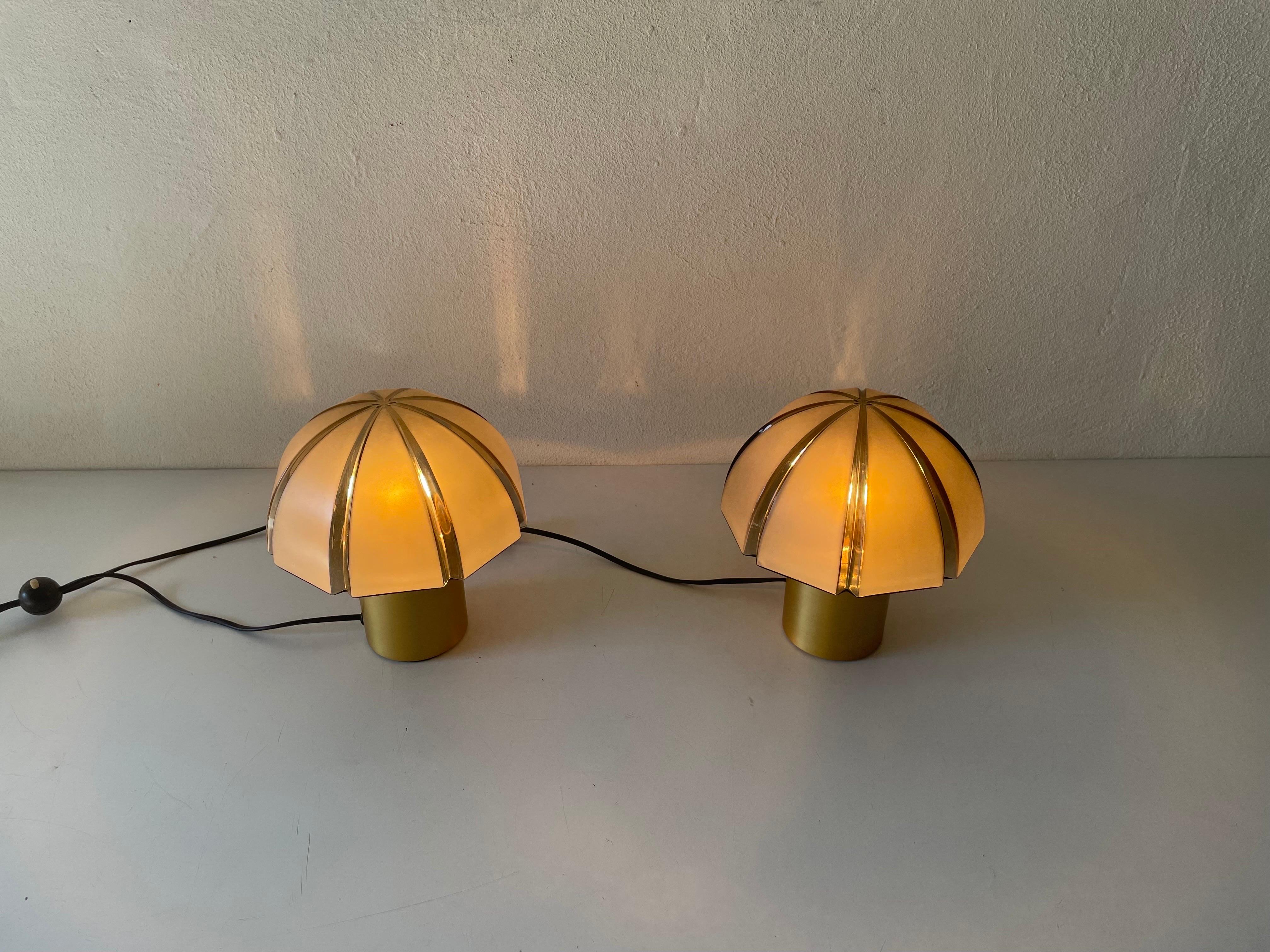 Paire de lampes de table rares Mushroom Design de Peill & Putzler, Allemagne, années 1960 en vente 5