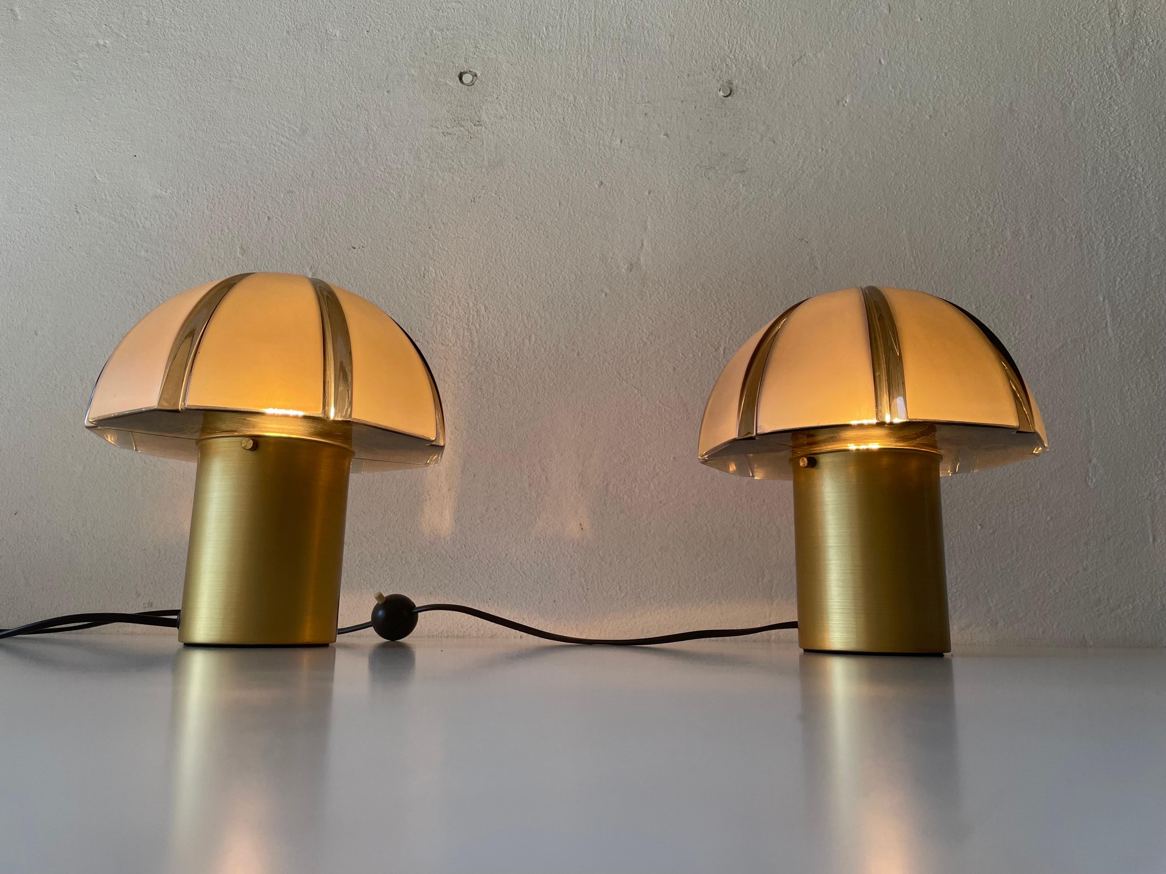 Paire de lampes de table rares Mushroom Design de Peill & Putzler, Allemagne, années 1960 en vente 7