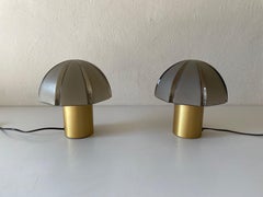 Raro par de lámparas de sobremesa de diseño hongo de Peill & Putzler, años 60 Alemania