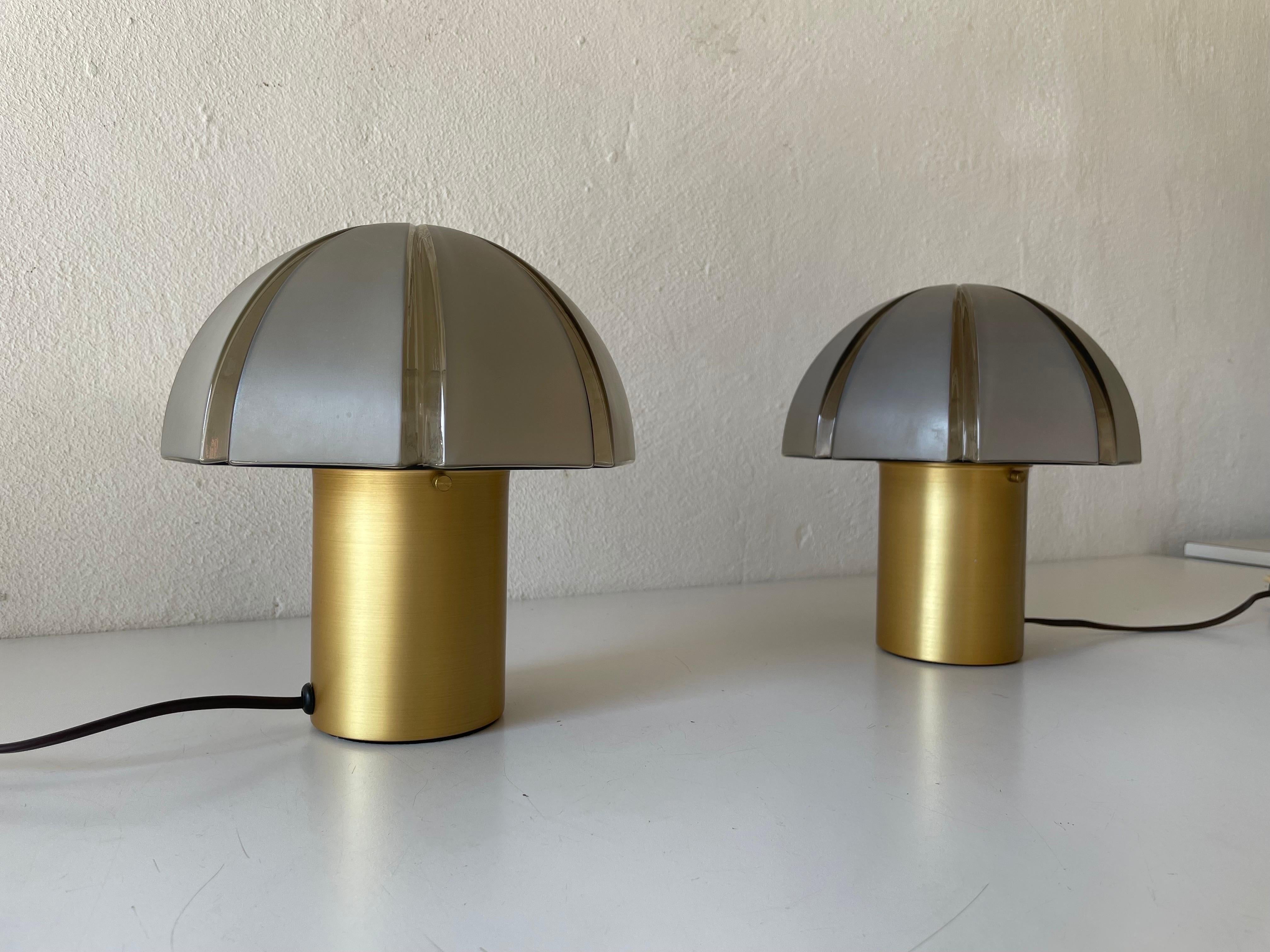Mid-Century Modern Paire de lampes de table rares Mushroom Design de Peill & Putzler, Allemagne, années 1960 en vente