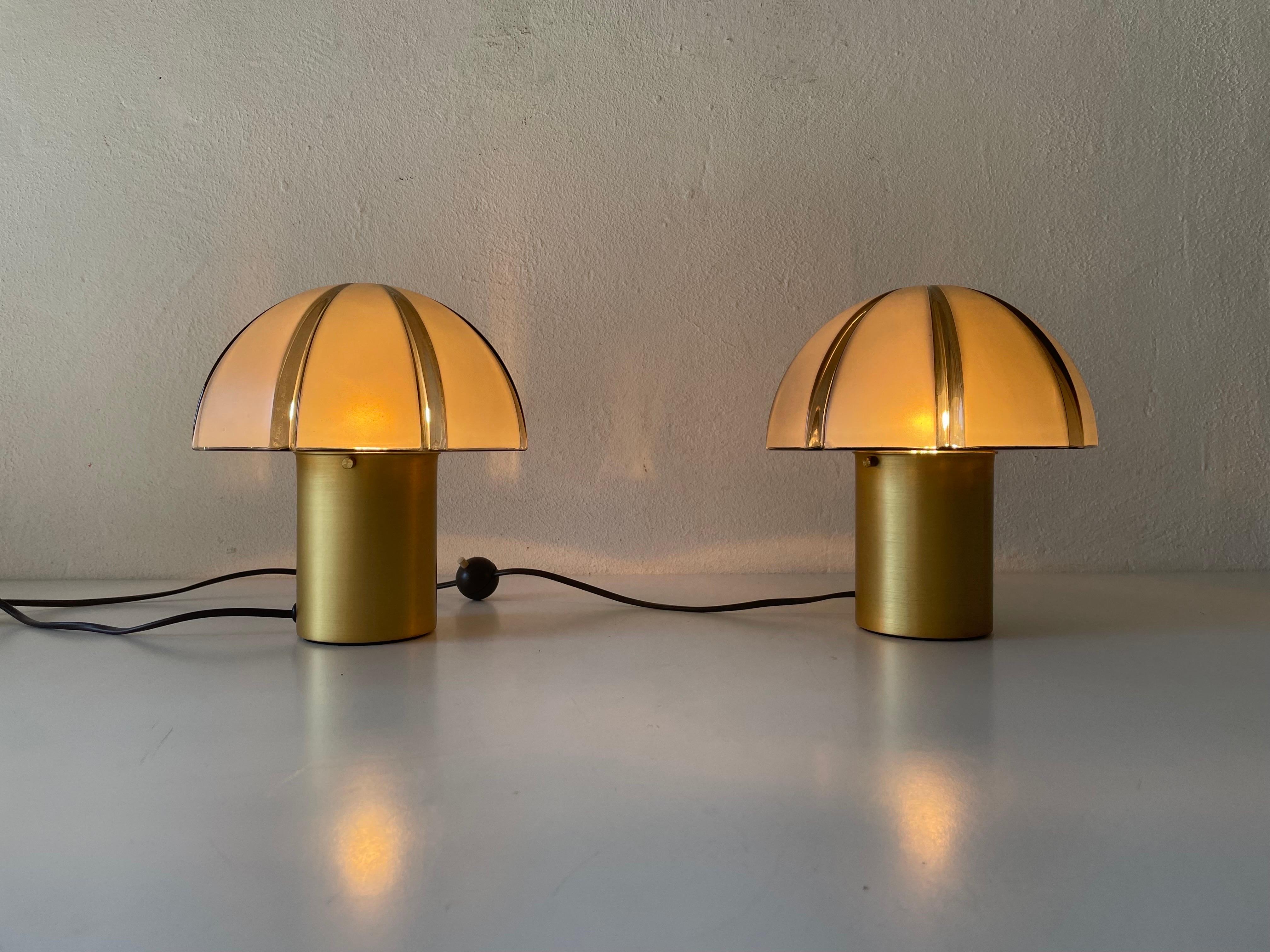 Paire de lampes de table rares Mushroom Design de Peill & Putzler, Allemagne, années 1960 en vente 1