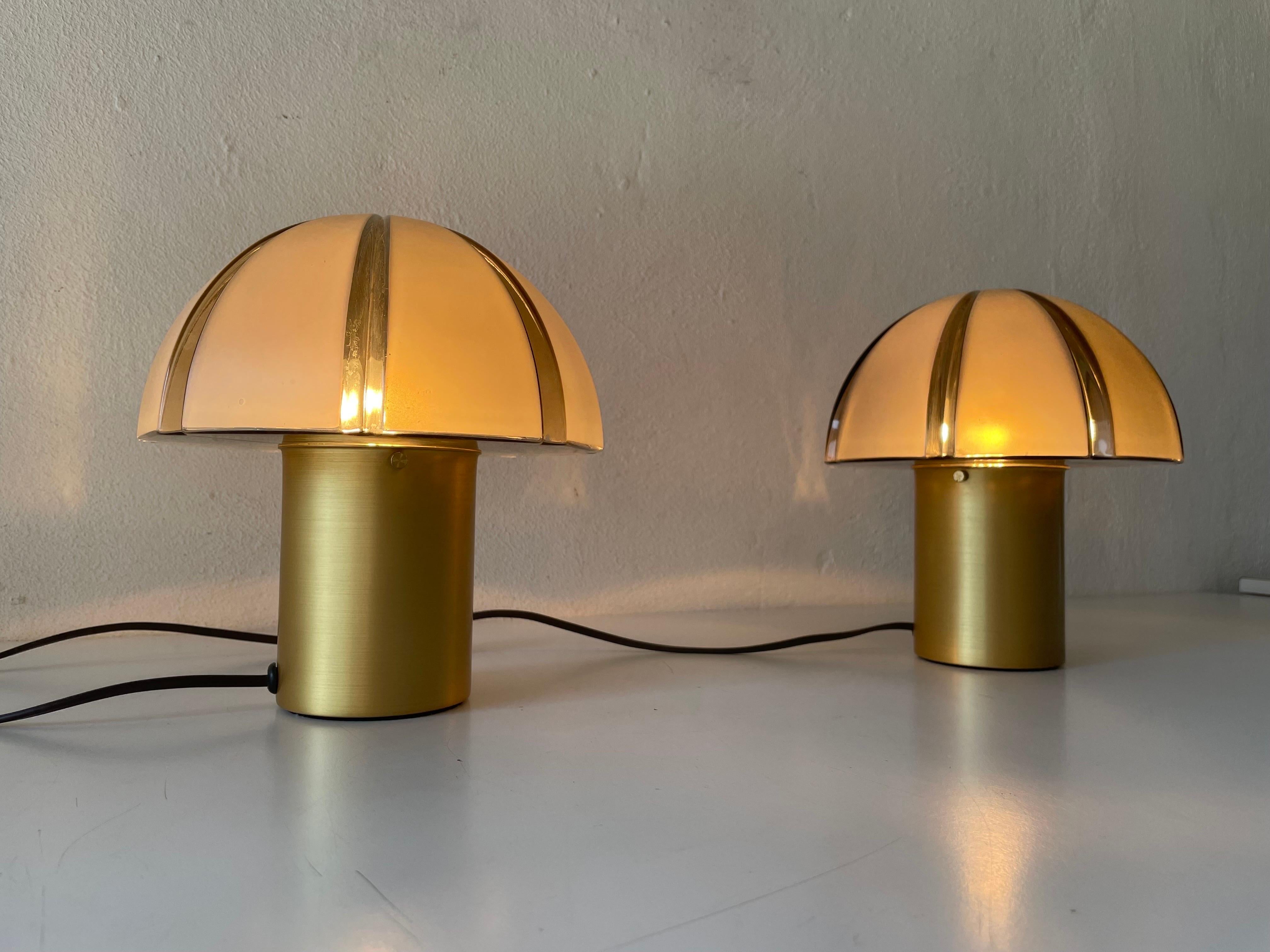Paire de lampes de table rares Mushroom Design de Peill & Putzler, Allemagne, années 1960 en vente 2