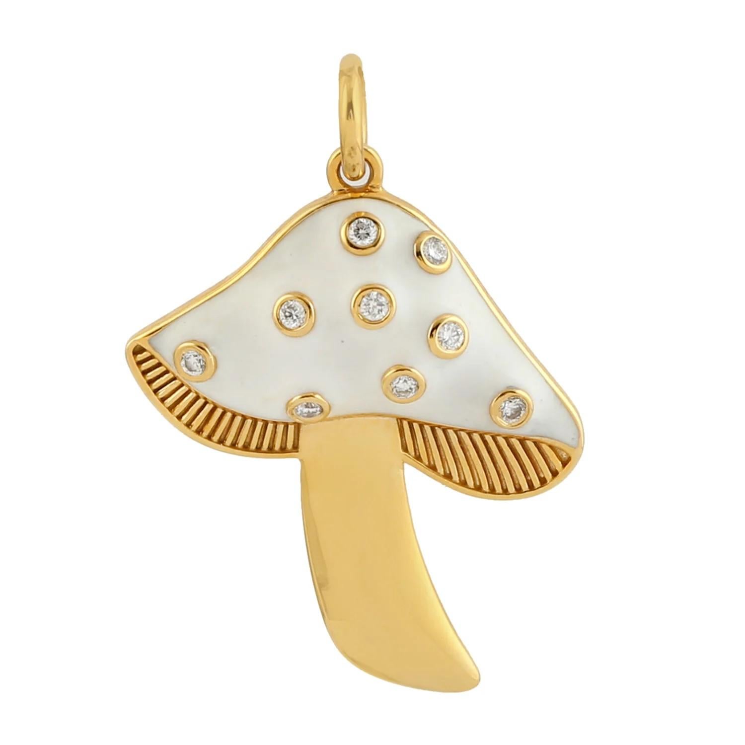 14k gold mushroom pendant