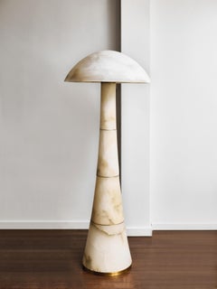 "Mushroom" floor lamp in alabaster by Studio Glustin