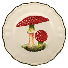 Mushroom Handpainted in Italy Dinner Plate