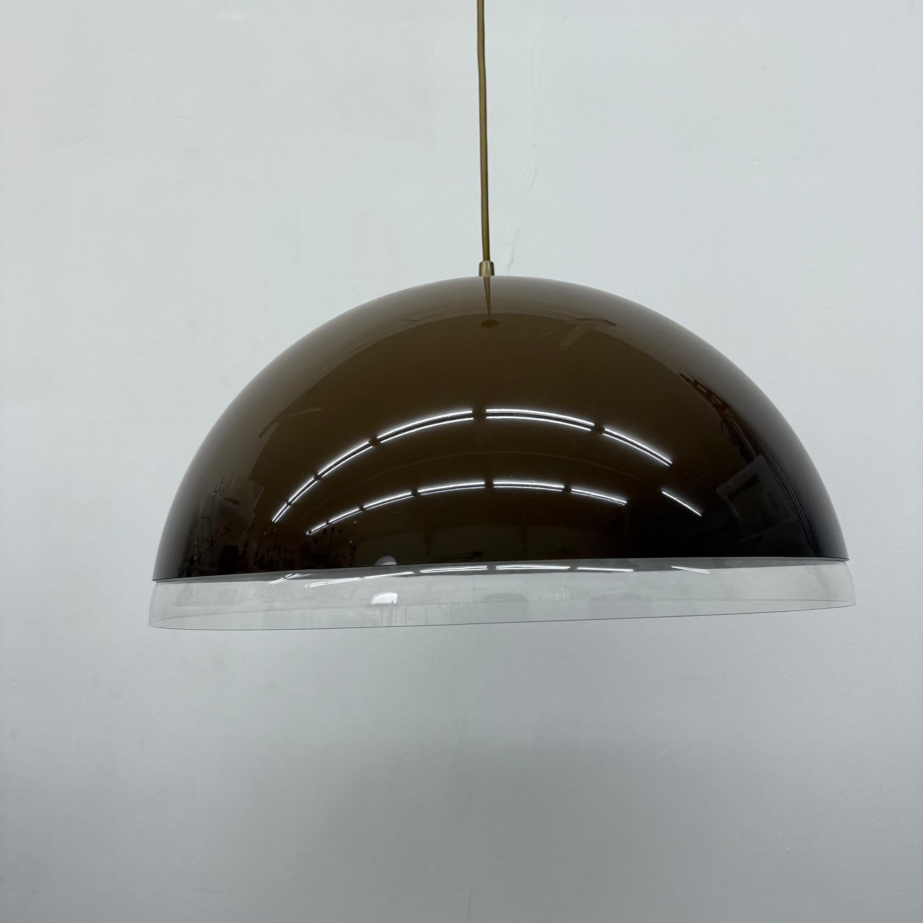 Mushroom hanging lamp brown , 1970s en venta 3