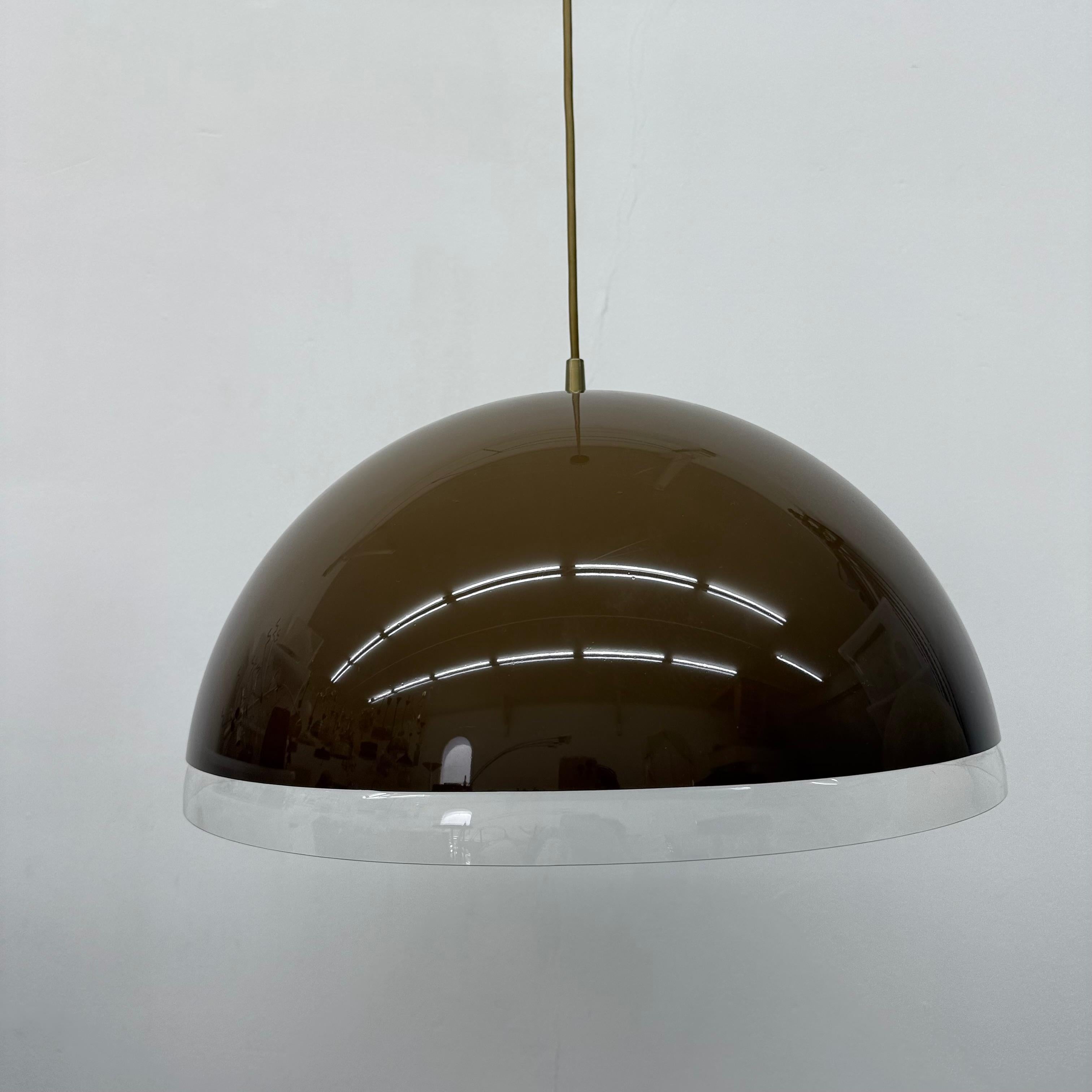 Mushroom hanging lamp brown , 1970s en venta 4