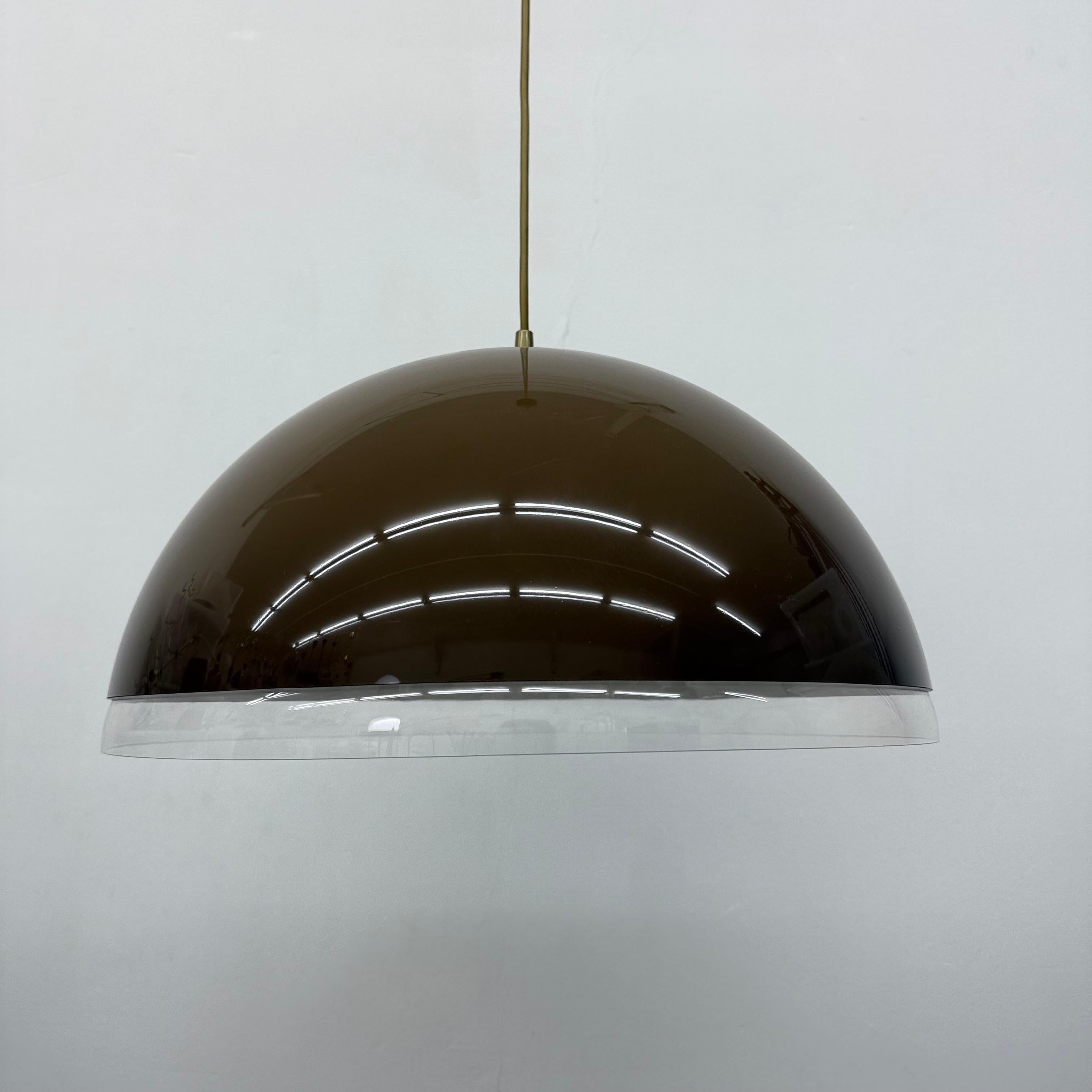 Mushroom hanging lamp brown , 1970s en venta 5