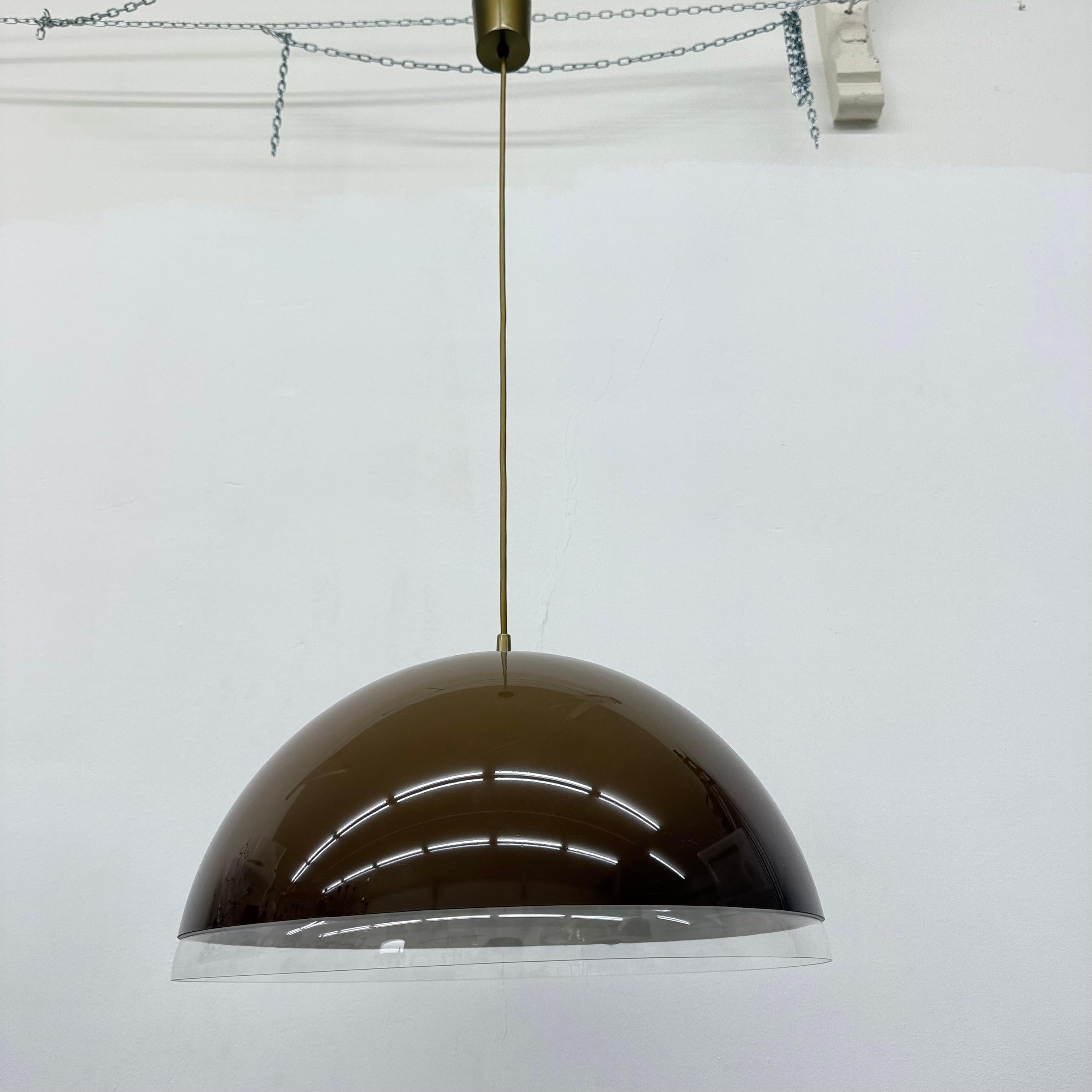 Mushroom hanging lamp brown , 1970s en venta 7