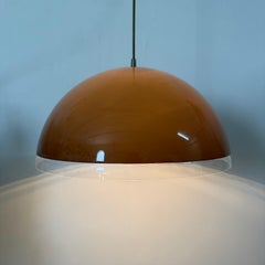 Mushroom hanging lamp brown , 1970s