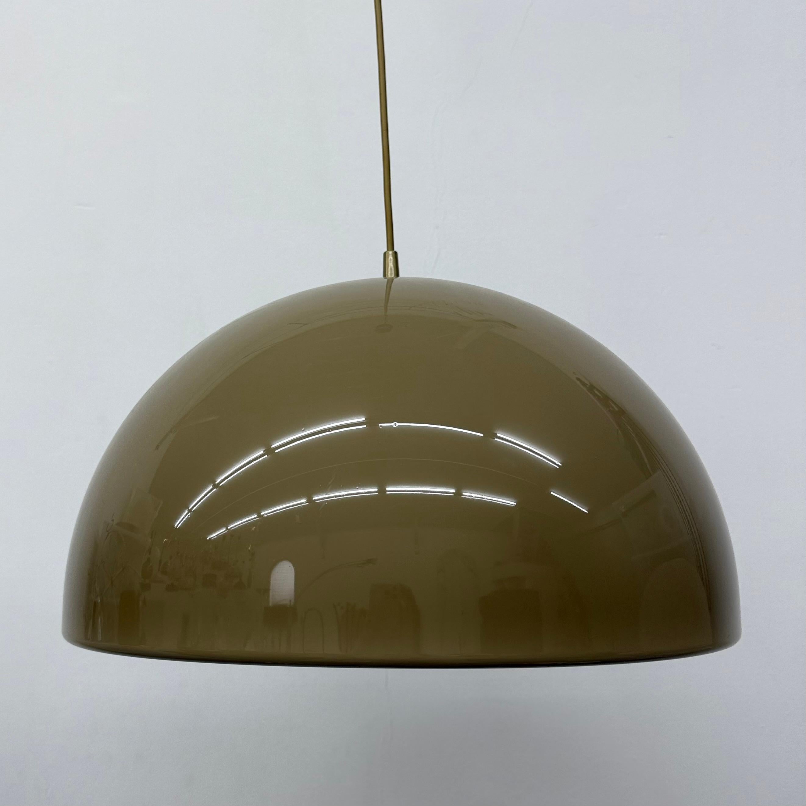 Mid-Century Modern Mushroom hanging lamp brown , 1970s en vente